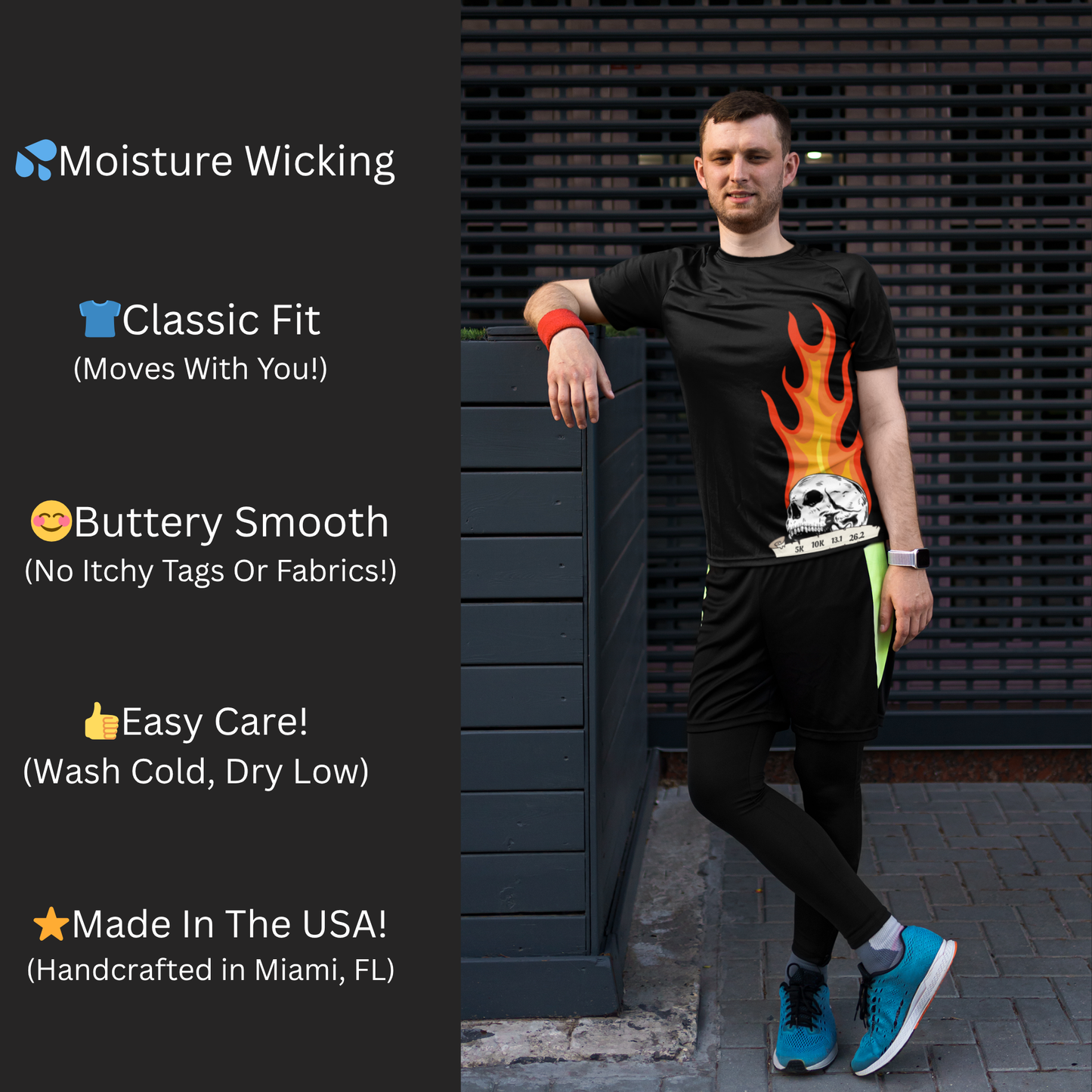 My Skulls On Fire - Men's Athletic Shirt